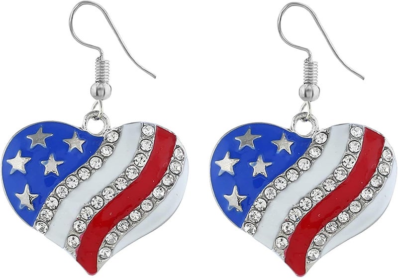 ecozran Halloween, Christmas, 4th of July Patriotic Earrings, Holiday Earrings Independence Day Stud Dangle Drop Earrings Hook Fashion Jewelry Gift for Women - Image 1